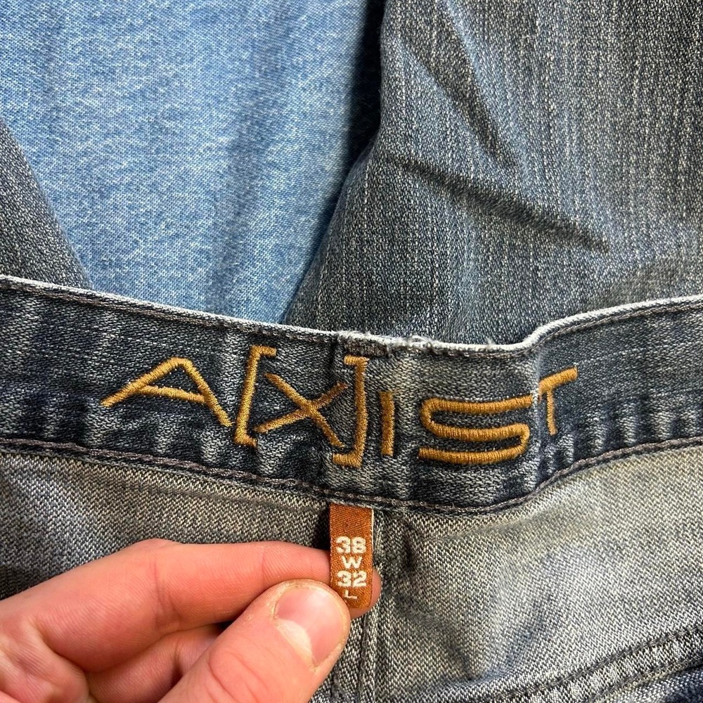 Axist Mud Wash Faded Baggy Jeans Y2K Vintage Blue Mens 38x32 - Picture 5 of 8